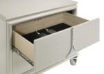 OLIVIA 2-DRAWER NIGHTSTAND BEDSIDE TABLE PEARL WHITE - Image 11