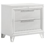 MARMORE 2-DRAWER NIGHTSTAND BEDSIDE TABLE WHITE