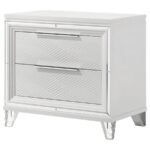 MARMORE 2-DRAWER NIGHTSTAND BEDSIDE TABLE WHITE - Image 4