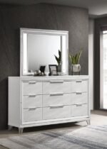 MARMORE 9-DRAWER DRESSER AND LED MIRROR WHITE - Image 2