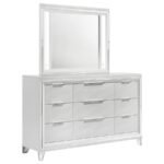MARMORE 9-DRAWER DRESSER AND LED MIRROR WHITE