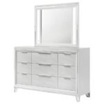 MARMORE 9-DRAWER DRESSER AND LED MIRROR WHITE - Image 4