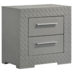 IVES 5-PIECE QUEEN BEDROOM SET GREY HIGH GLOSS - Image 5