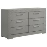 IVES 5-PIECE QUEEN BEDROOM SET GREY HIGH GLOSS - Image 7