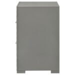 IVES 2-DRAWER NIGHTSTAND BEDSIDE TABLE GREY HIGH GLOSS - Image 5