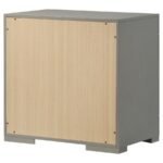 IVES 2-DRAWER NIGHTSTAND BEDSIDE TABLE GREY HIGH GLOSS - Image 8