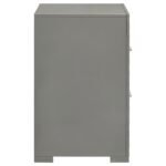 IVES 2-DRAWER NIGHTSTAND BEDSIDE TABLE GREY HIGH GLOSS - Image 9