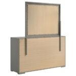 IVES 6-DRAWER DRESSER AND MIRROR GREY HIGH GLOSS - Image 6