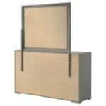 IVES 6-DRAWER DRESSER AND MIRROR GREY HIGH GLOSS - Image 8