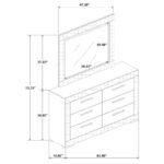 IVES 6-DRAWER DRESSER AND MIRROR GREY HIGH GLOSS - Image 13