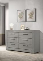 IVES 6-DRAWER DRESSER CABINET GREY HIGH GLOSS - Image 2