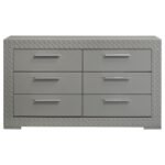 IVES 6-DRAWER DRESSER CABINET GREY HIGH GLOSS - Image 3