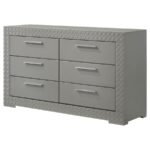 IVES 6-DRAWER DRESSER CABINET GREY HIGH GLOSS - Image 4
