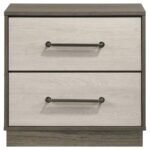 FENWICK 2-DRAWER NIGHTSTAND BEDSIDE TABLE GREY OAK - Image 3