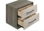 FENWICK 2-DRAWER NIGHTSTAND BEDSIDE TABLE GREY OAK - Image 10