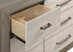 FENWICK 9-DRAWER DRESSER WITH MIRROR GREY OAK - Image 10