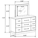 FENWICK 9-DRAWER DRESSER WITH MIRROR GREY OAK - Image 17