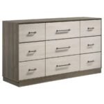 FENWICK 9-DRAWER DRESSER GREY OAK