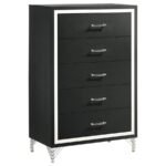LUCIA 5-PIECE QUEEN BEDROOM SET GREY AND BLACK - Image 11