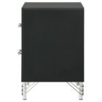 LUCIA 2-DRAWER NIGHTSTAND BEDSIDE TABLE BLACK - Image 5