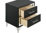 LUCIA 2-DRAWER NIGHTSTAND BEDSIDE TABLE BLACK - Image 10