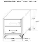 LUCIA 2-DRAWER NIGHTSTAND BEDSIDE TABLE BLACK - Image 13