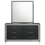 LUCIA 6-DRAWER DRESSER AND MIRROR BLACK - Image 3