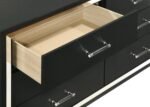 LUCIA 6-DRAWER DRESSER AND MIRROR BLACK - Image 10