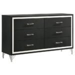 LUCIA 6-DRAWER DRESSER CABINET BLACK