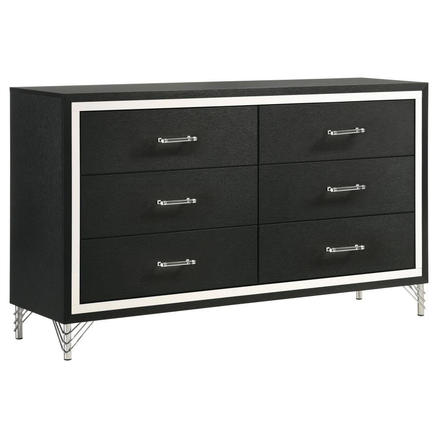 224993_02x900.jpg LUCIA 6-DRAWER DRESSER CABINET BLACK - Image 1