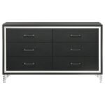 LUCIA 6-DRAWER DRESSER CABINET BLACK - Image 3