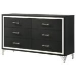 LUCIA 6-DRAWER DRESSER CABINET BLACK - Image 4