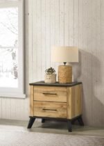 KAYWOOD 2-DRAWER NIGHTSTAND BEDSIDE TABLE NATURAL PINE - Image 2