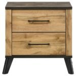 KAYWOOD 2-DRAWER NIGHTSTAND BEDSIDE TABLE NATURAL PINE - Image 3