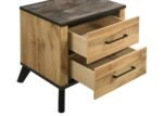 KAYWOOD 2-DRAWER NIGHTSTAND BEDSIDE TABLE NATURAL PINE - Image 7