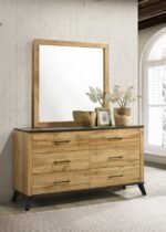 KAYWOOD 6-DRAWER DRESSER AND MIRROR NATURAL PINE - Image 2