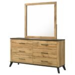 KAYWOOD 6-DRAWER DRESSER AND MIRROR NATURAL PINE - Image 4