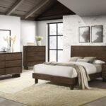 GLENWOOD 5-PIECE QUEEN BEDROOM SET WARM BROWN