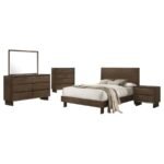 GLENWOOD 5-PIECE QUEEN BEDROOM SET WARM BROWN - Image 2
