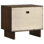 GLENWOOD 2-DRAWER NIGHTSTAND BEDSIDE TABLE WARM BROWN - Image 6