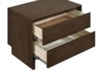 GLENWOOD 2-DRAWER NIGHTSTAND BEDSIDE TABLE WARM BROWN - Image 11