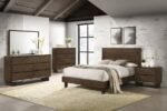 GLENWOOD 2-DRAWER NIGHTSTAND BEDSIDE TABLE WARM BROWN - Image 14