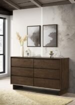 GLENWOOD 6-DRAWER DRESSER CABINET WARM BROWN - Image 2