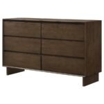 GLENWOOD 6-DRAWER DRESSER CABINET WARM BROWN - Image 4