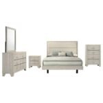 TRENTON 5-PIECE QUEEN BEDROOM SET RUSTIC CREAM - Image 2