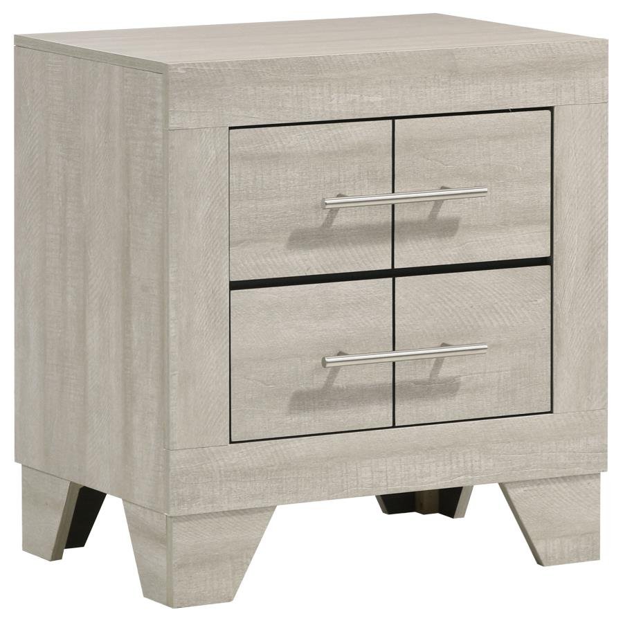 225062_02x900.jpg TRENTON 2-DRAWER NIGHTSTAND BEDSIDE TABLE RUSTIC CREAM - Image 1