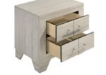 TRENTON 2-DRAWER NIGHTSTAND BEDSIDE TABLE RUSTIC CREAM - Image 10