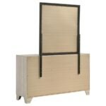 TRENTON 6-DRAWER BEDROOM DRESSER WITH MIRROR RUSTIC CREAM - Image 6