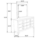 TRENTON 6-DRAWER BEDROOM DRESSER WITH MIRROR RUSTIC CREAM - Image 13