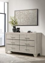 TRENTON 6-DRAWER BEDROOM DRESSER RUSTIC CREAM - Image 2